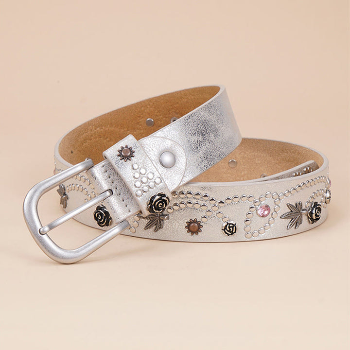 Ceinture à boucle ardillon style cowgirl western pour femme