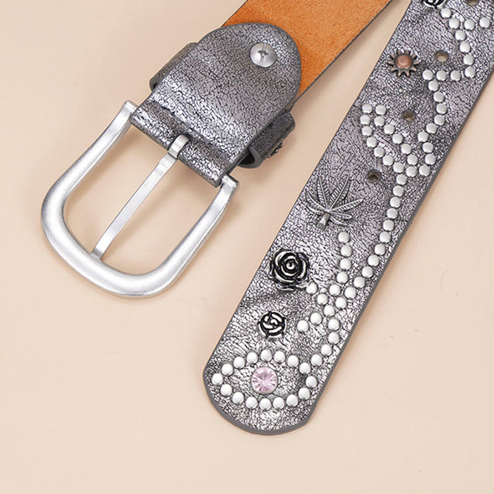 Ceinture à boucle ardillon style cowgirl western pour femme