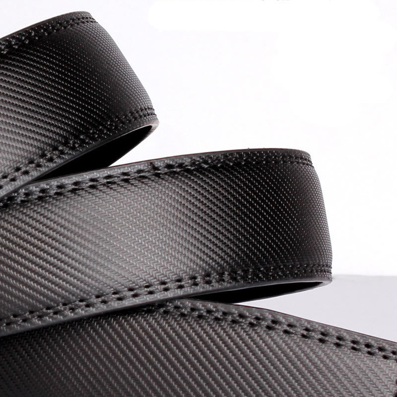 Ceinture à cliquet coulissant en cuir véritable pour homme