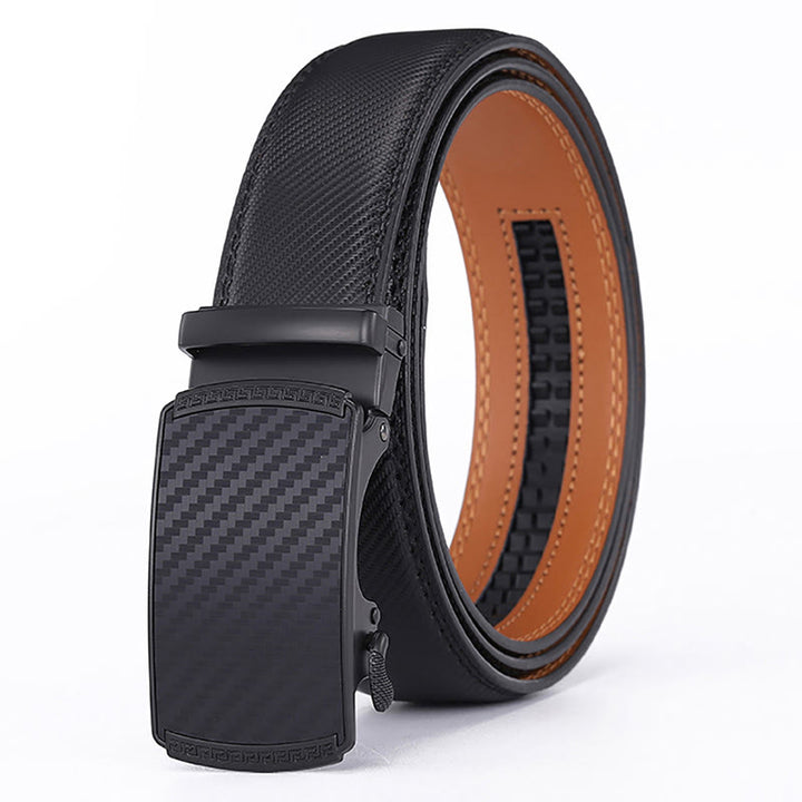 Ceinture à cliquet coulissant en cuir véritable pour homme
