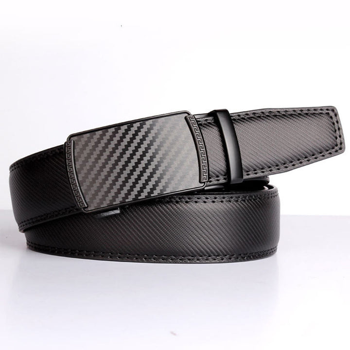 Ceinture à cliquet coulissant en cuir véritable pour homme