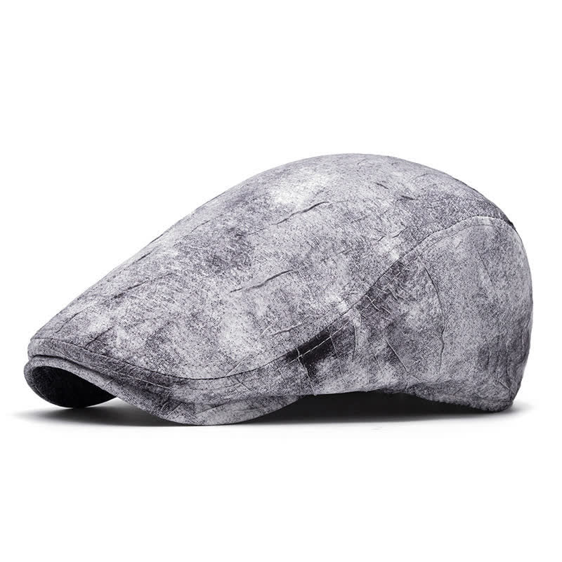 Béret gavroche en coton tie-dye à motif graffiti