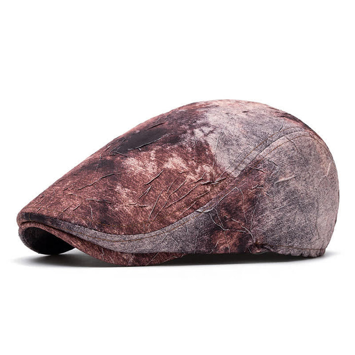 Béret gavroche en coton tie-dye à motif graffiti