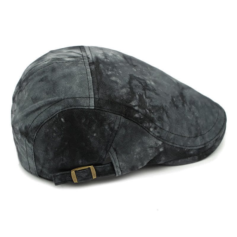 Béret gavroche en coton tie-dye de style vintage