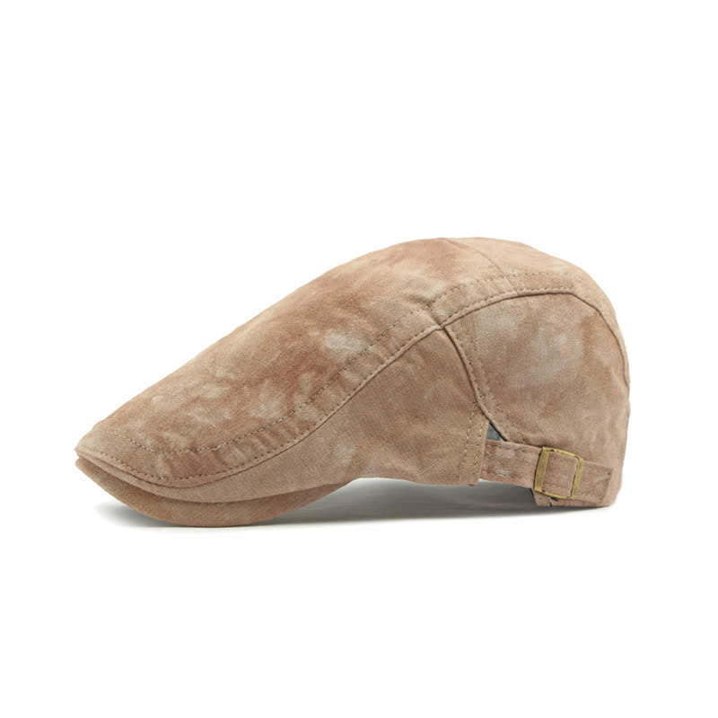 Béret gavroche en coton tie-dye de style vintage