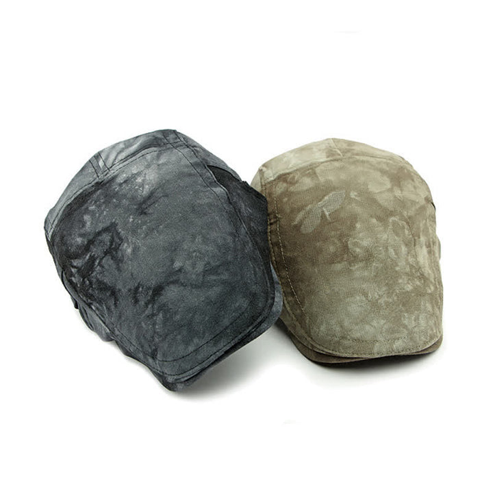 Béret gavroche en coton tie-dye de style vintage