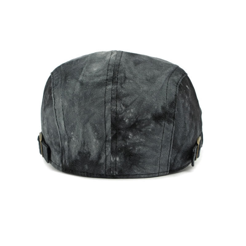 Béret gavroche en coton tie-dye de style vintage