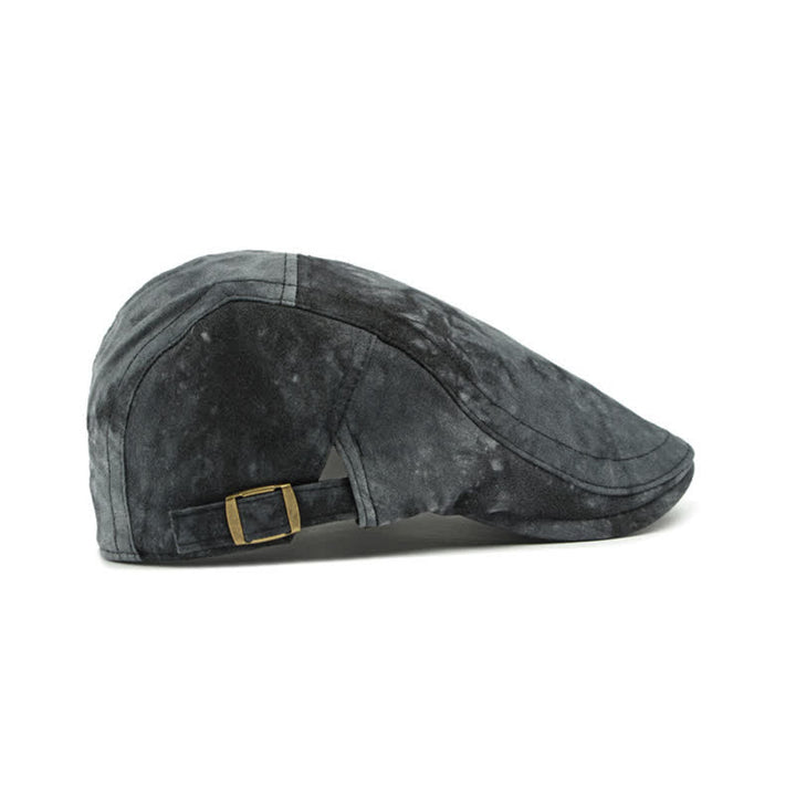 Béret gavroche en coton tie-dye de style vintage