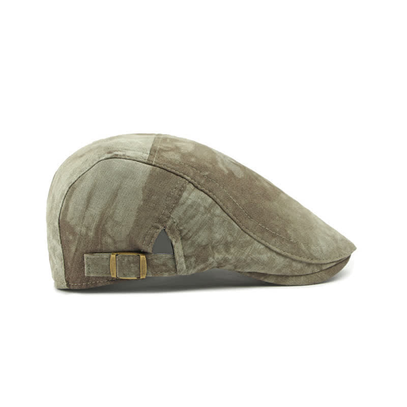 Béret gavroche en coton tie-dye de style vintage