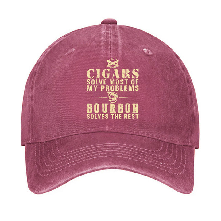 Casquette de baseball ajustable Bourbon Solve The Rest Problems