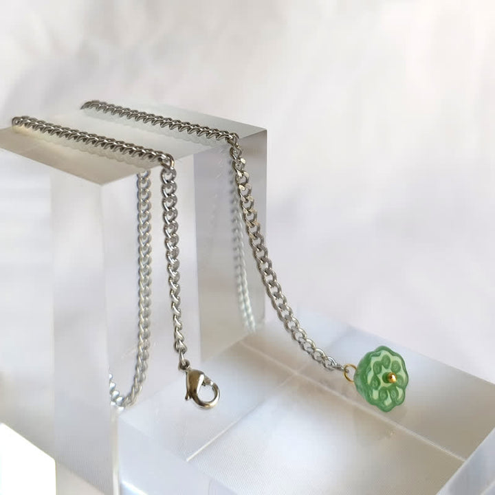 Broche de costume pour homme en plaqué or 18 carats avec pierre naturelle et chaîne suspendue