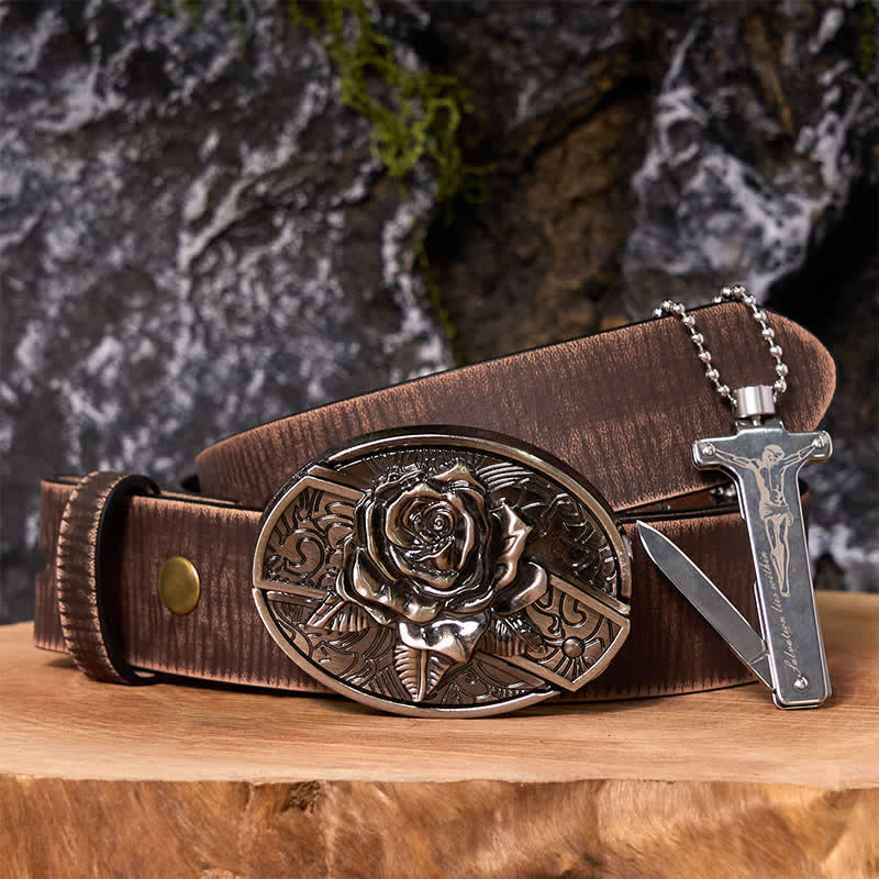 Coffret de bricolage Poker Ace avec couteau caché, boucle de ceinture et briquet Black Ice