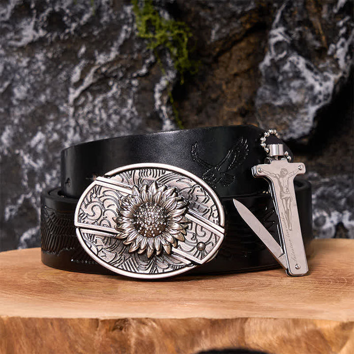 Coffret de bricolage Poker Ace avec couteau caché, boucle de ceinture et briquet Black Ice