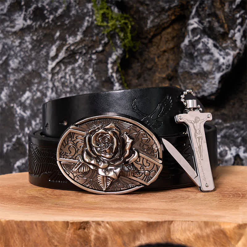 Coffret de bricolage Poker Ace avec couteau caché, boucle de ceinture et briquet Black Ice