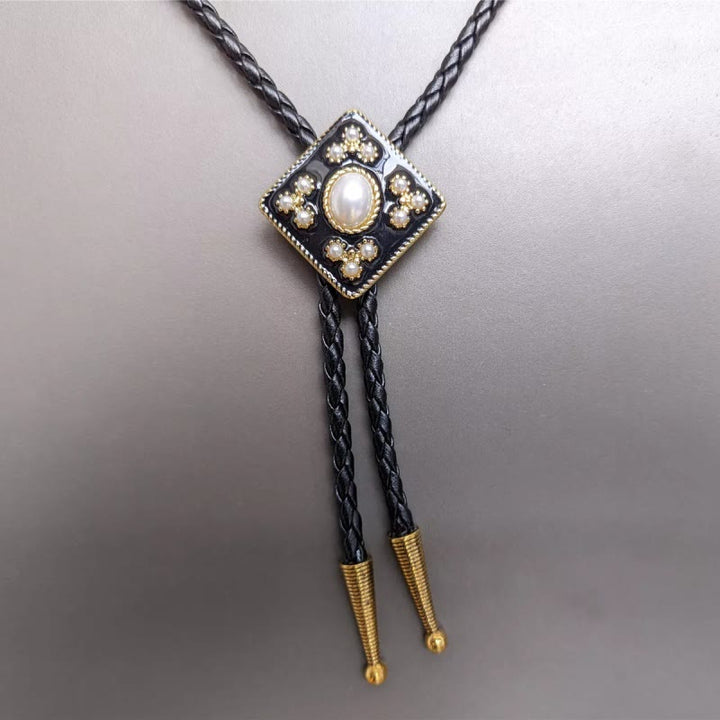 Cravate bolo en perles style cowboy western, cadeau de mariage