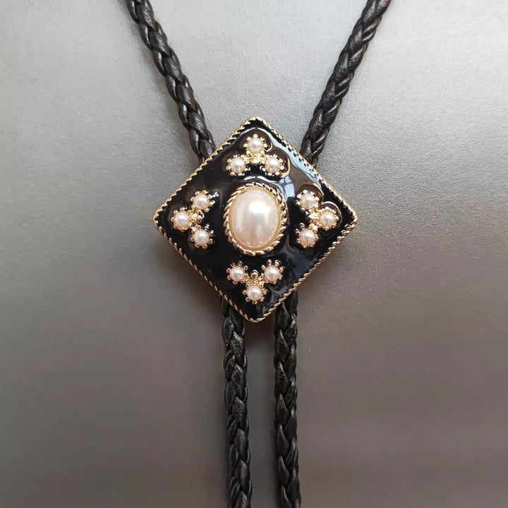 Cravate bolo en perles style cowboy western, cadeau de mariage