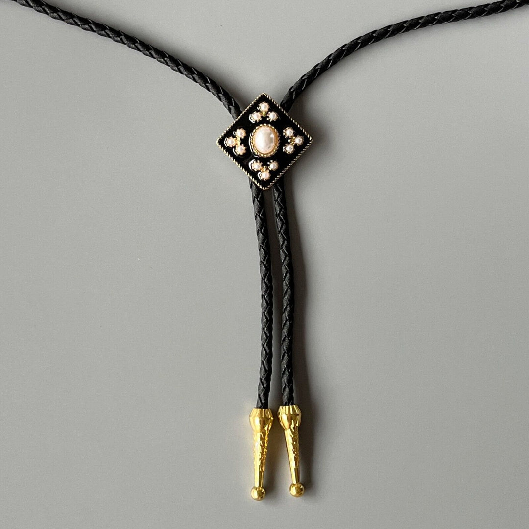 Cravate bolo en perles style cowboy western, cadeau de mariage