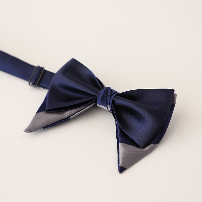 Nœud papillon surdimensionné en satin à deux canapés ajustable à motif cachemire
