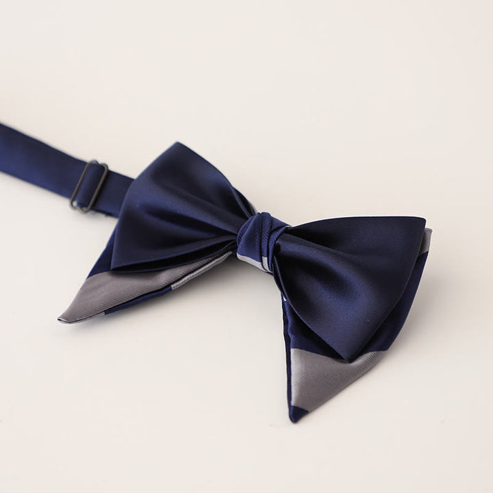 Nœud papillon surdimensionné en satin à deux canapés ajustable à motif cachemire
