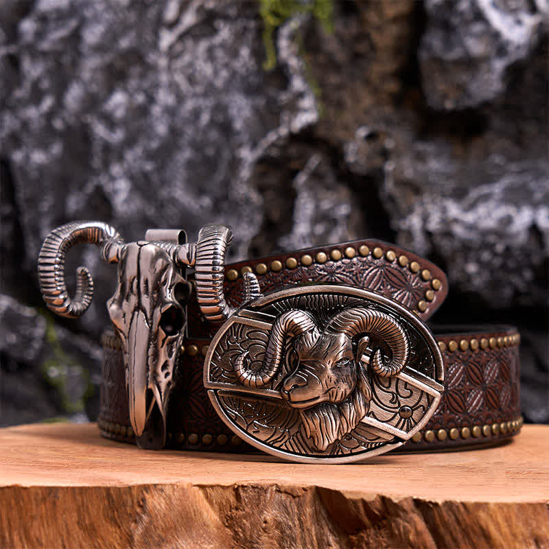 Ensemble de boucles de ceinture, couteau caché, crâne, mouton, pendentif, bricolage