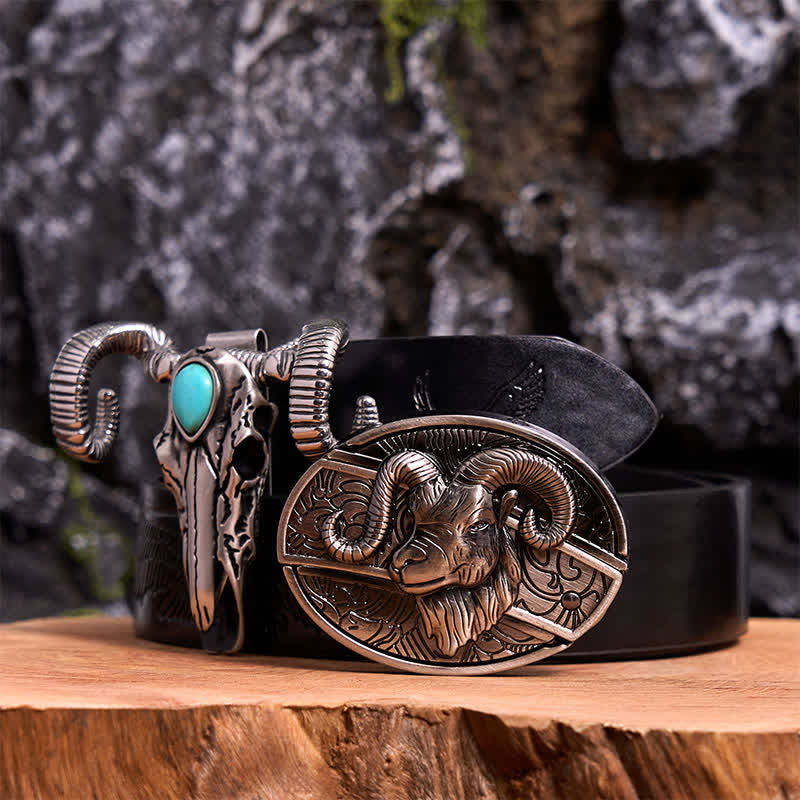 Ensemble de boucles de ceinture, couteau caché, pendentif en forme de mouton, crâne turquoise, à faire soi-même