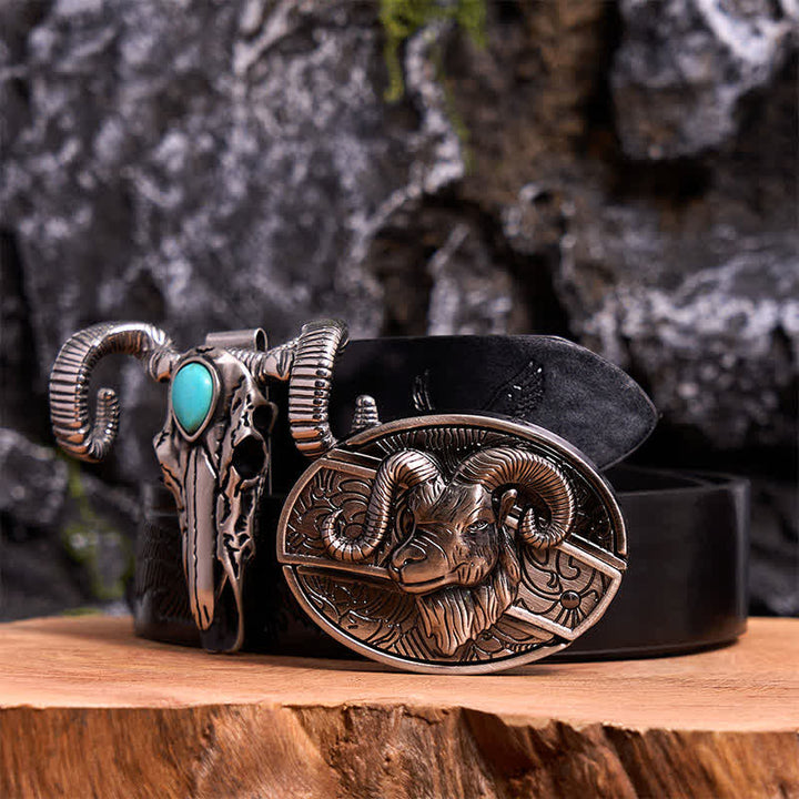 Ensemble de boucles de ceinture, couteau caché, pendentif en forme de mouton, crâne turquoise, à faire soi-même