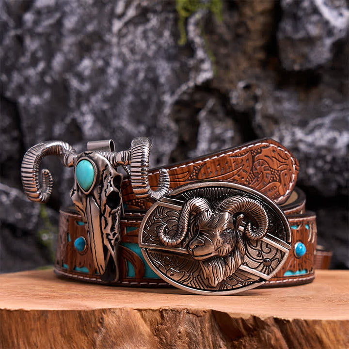 Ensemble de boucles de ceinture, couteau caché, pendentif en forme de mouton, crâne turquoise, à faire soi-même