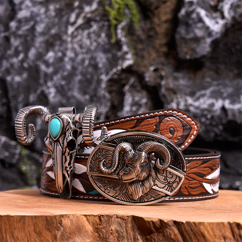 Ensemble de boucles de ceinture, couteau caché, pendentif en forme de mouton, crâne turquoise, à faire soi-même
