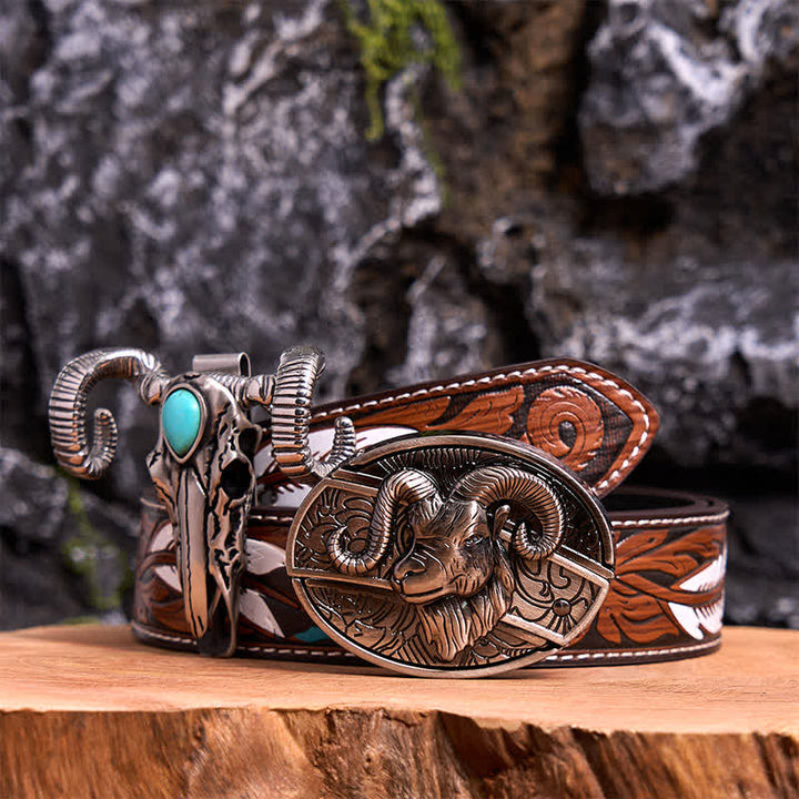Ensemble de boucles de ceinture, couteau caché, pendentif en forme de mouton, crâne turquoise, à faire soi-même