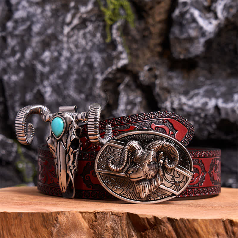 Ensemble de boucles de ceinture, couteau caché, pendentif en forme de mouton, crâne turquoise, à faire soi-même