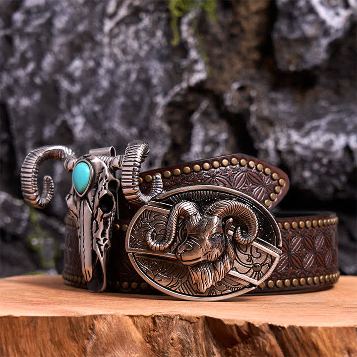 Ensemble de boucles de ceinture, couteau caché, pendentif en forme de mouton, crâne turquoise, à faire soi-même