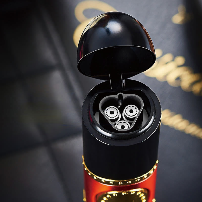 Briquet 3 en 1 à triple brûleur avec perforateur et aiguille à cigares intégrés
