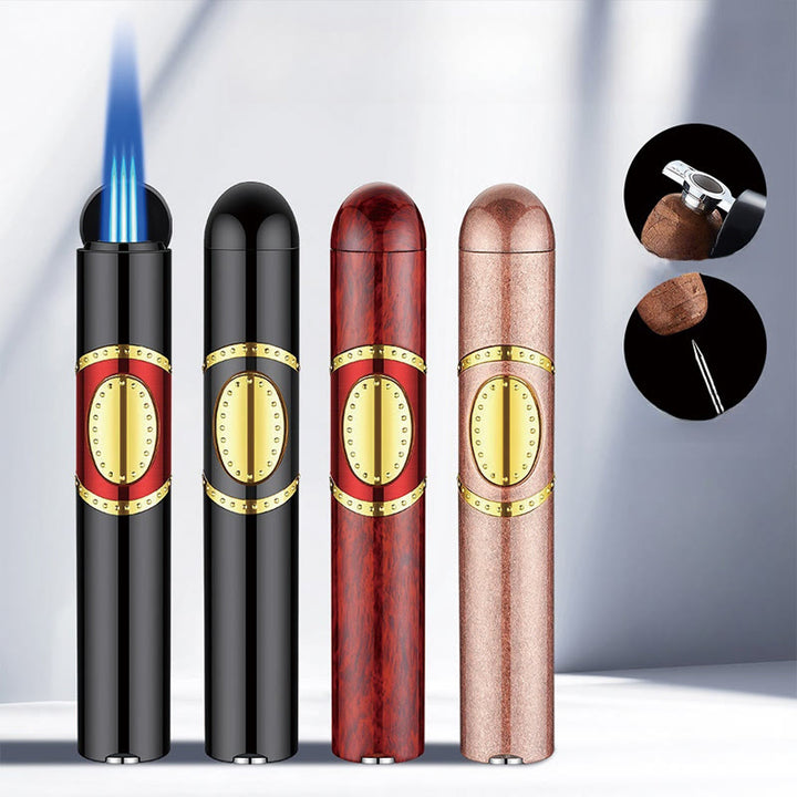 Briquet 3 en 1 à triple brûleur avec perforateur et aiguille à cigares intégrés