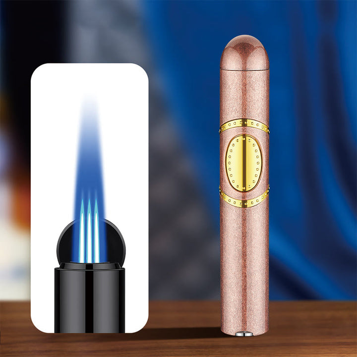 Briquet 3 en 1 à triple brûleur avec perforateur et aiguille à cigares intégrés