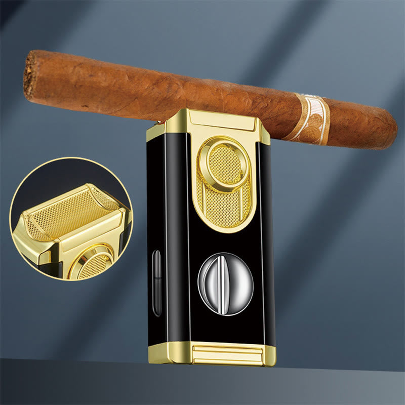 Briquet 3 en 1 à triple brûleur avec coupe-cigare intégré