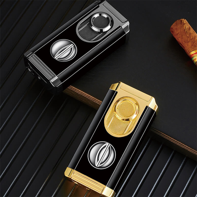 Briquet 3 en 1 à triple brûleur avec coupe-cigare intégré