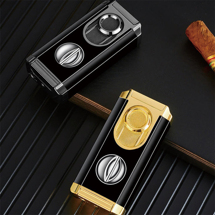 Briquet 3 en 1 à triple brûleur avec coupe-cigare intégré