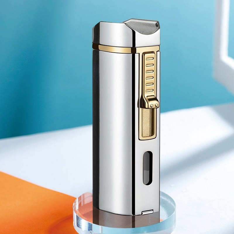 Briquet coupe-vent triple brûleur avec coupe-cigare pliable