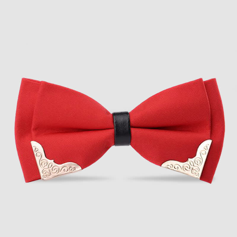 Noeud papillon classique en métal doré pour homme