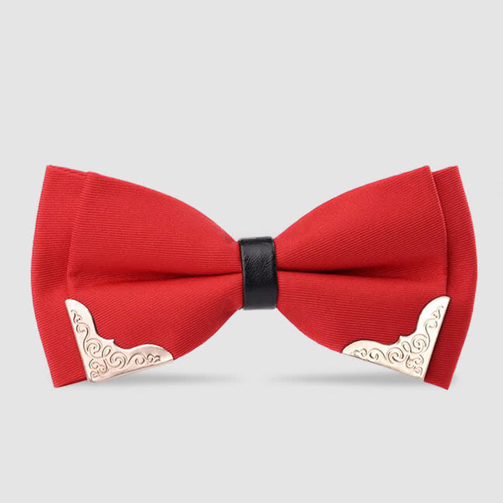 Noeud papillon classique en métal doré pour homme