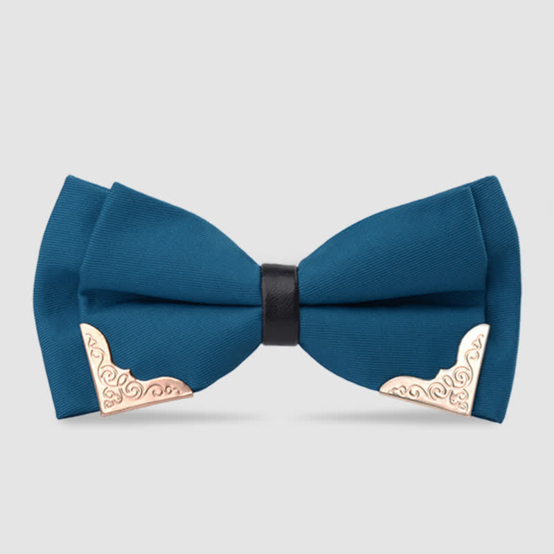 Noeud papillon classique en métal doré pour homme