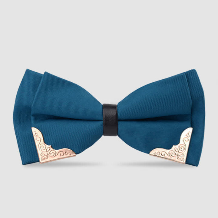 Noeud papillon classique en métal doré pour homme