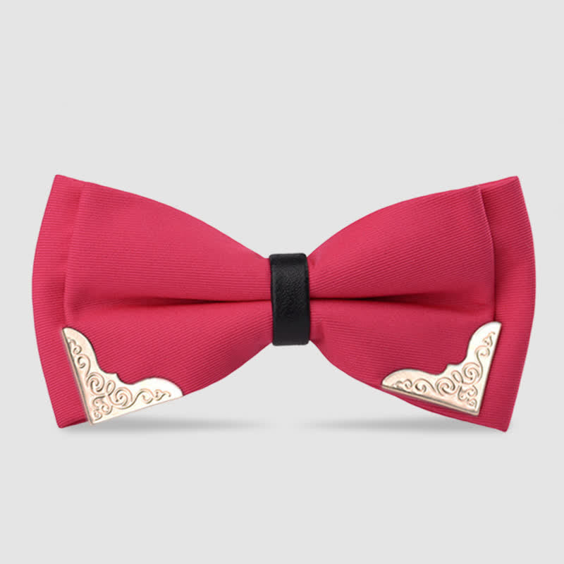 Noeud papillon classique en métal doré pour homme