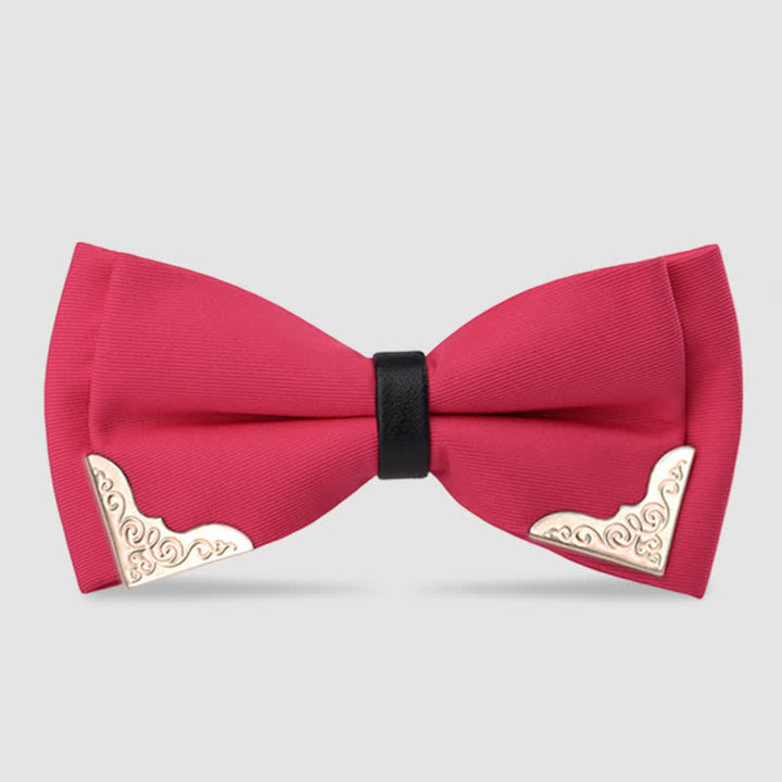 Noeud papillon classique en métal doré pour homme