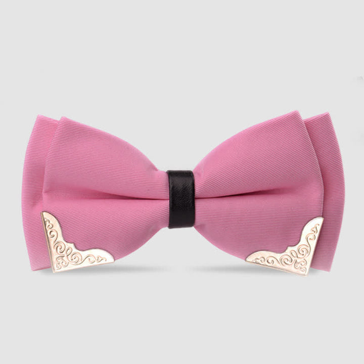 Noeud papillon classique en métal doré pour homme