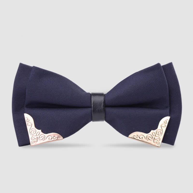 Noeud papillon classique en métal doré pour homme