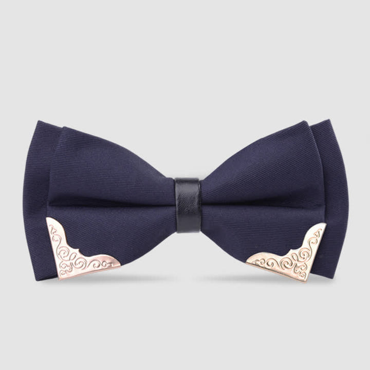 Noeud papillon classique en métal doré pour homme