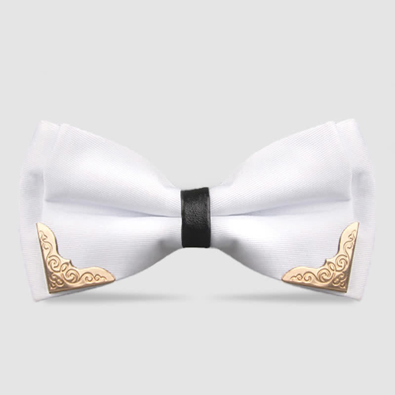 Noeud papillon classique en métal doré pour homme