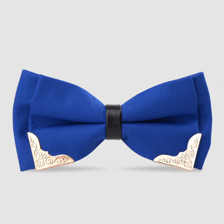 Noeud papillon classique en métal doré pour homme