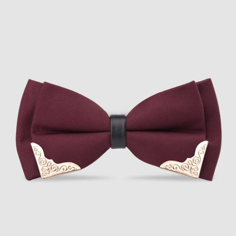 Noeud papillon classique en métal doré pour homme